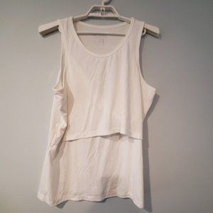 Latched Mama nursing tank top womens 1X white ribbed